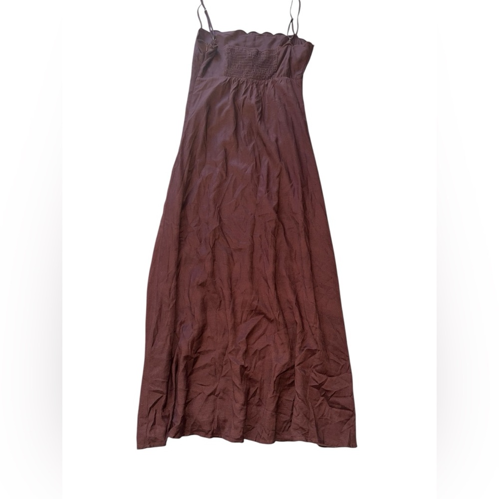 Petal & Pup Chocolate Brown Linen Maxi Dress - Picture 3 of 5